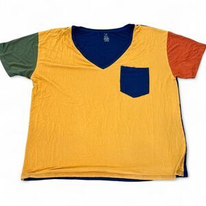 Kyte Baby Women’s Shirt Color Block V-Neck Bamboo Tee XXL